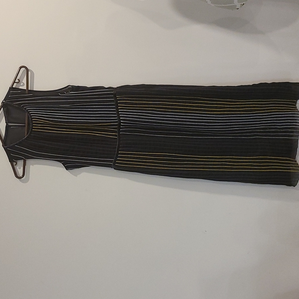 Guess black semi sheer dress with Stitched lines